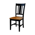 International Concepts Set of 2 San Remo Splatback Chairs, Black/Cherry C57-10P